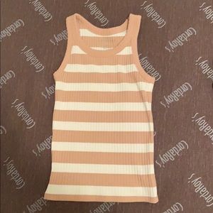 Pink and white tank top